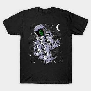 Astronaut Skate Ethereum Classic ETH Coin To The Moon Crypto Token Cryptocurrency Blockchain Wallet Birthday Gift For Men Women Kids T-Shirt